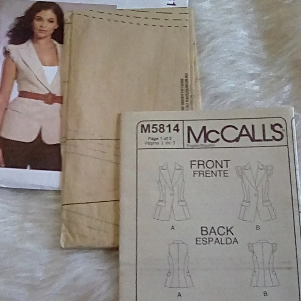 McCalls Sleeveless Jacket 14-16-18-20